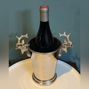 Zodax Silver Wine Chiller with Reindeer Antler Handles